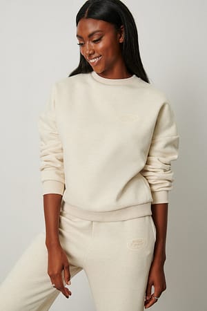 Beige Melange Melange Cotton Sweater