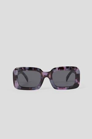 Lilac Rektangulære Retrosolbriller