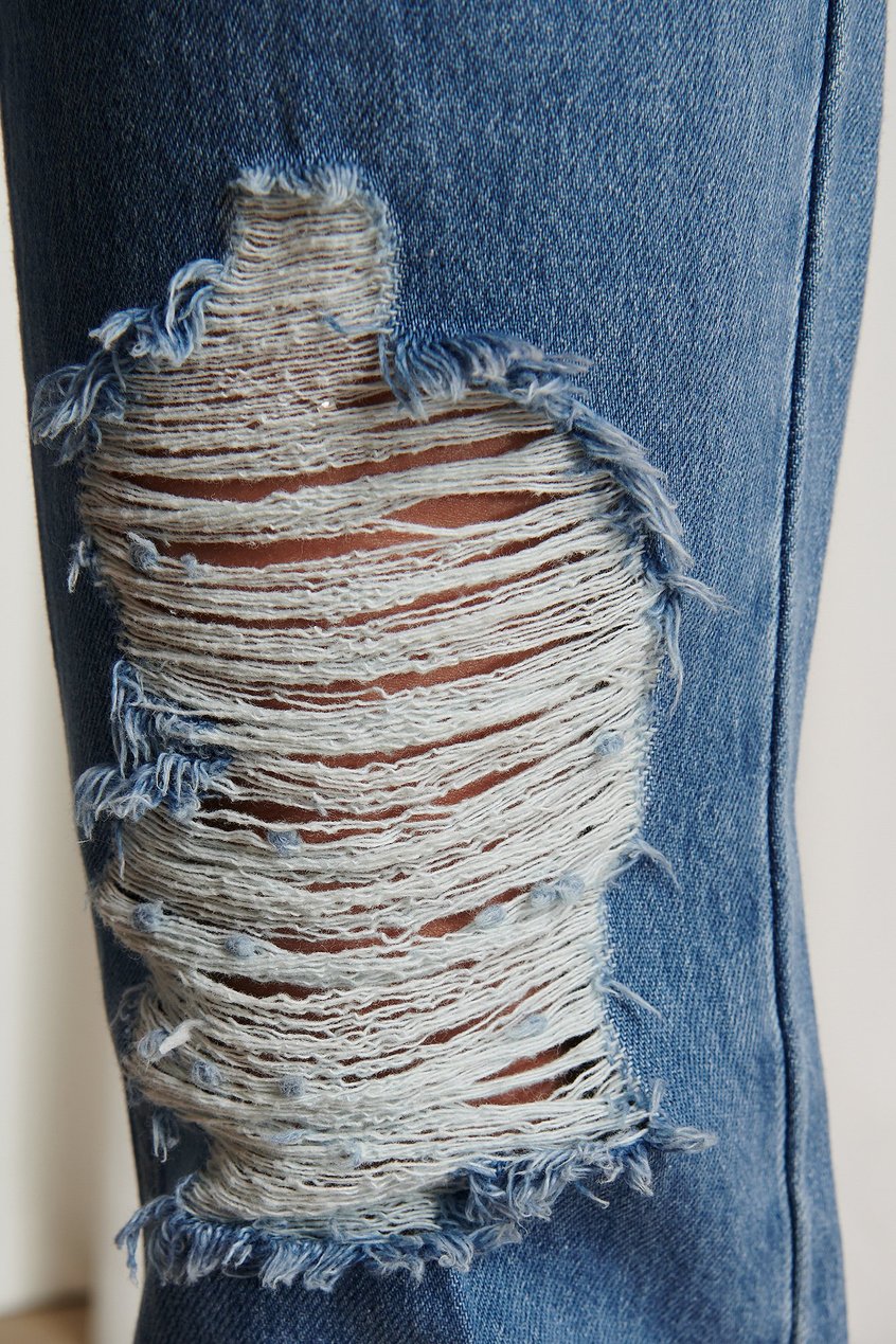 Jeans Influencer Collections | Gerippte Denim-Jeans Mit Geradem Bein - XD51193