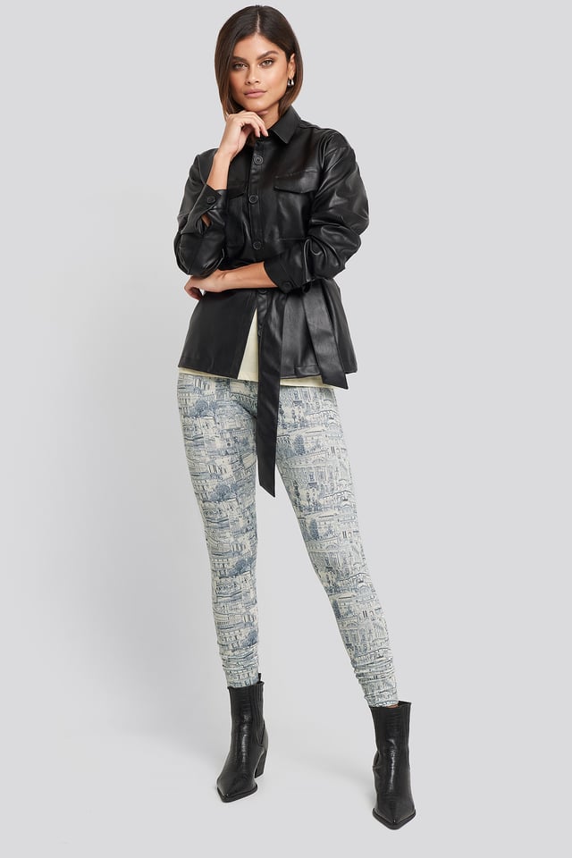 Viscose Printed Tights Blue Print