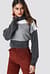 Color Blocked High Neck Knitted Sweater