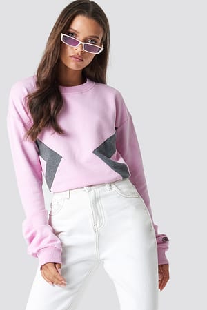 Pink Blocked Side Sweatshirt