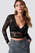 Cropped V-neck Lace Top