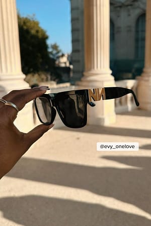 Black Big Frame Detail Sunglasses