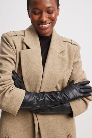 Black Bardzo długie proste rękawiczki