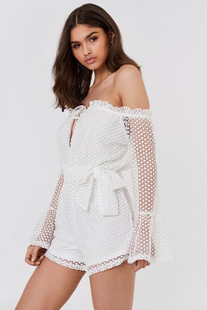 White FAYT Angus Playsuit