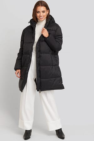 Black Bronwen Puff Hood Jacket