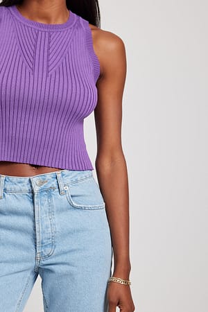 Lilac Fine Knitted Rib Top