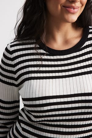 Fine Knitted Striped Sweater Stripe
