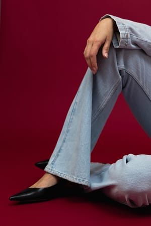 Light Blue Ausgestellte Jeans mit hoher Taille