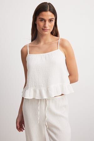 Offwhite Top met ruches