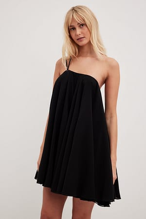 Black Sukienka mini z falbaną