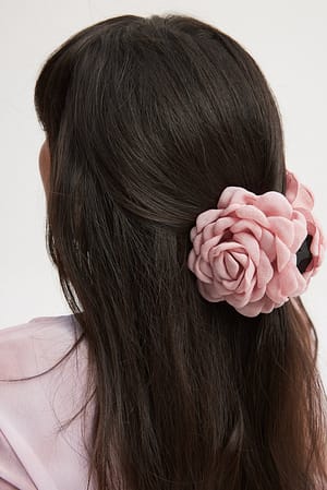 Powder Pink Flower Hair Clip