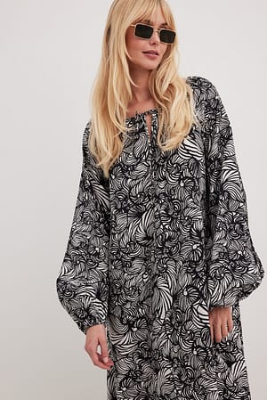 Dried Rose Balloon sleeve wrap-over maxi dress 93271 main image 0