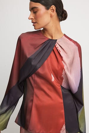 Abstract Print Flowy blouse met lange mouwen en print