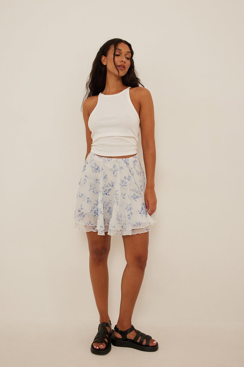 Röcke Sommerröcke | Frilled Mini Chiffon Skirt - MF49280