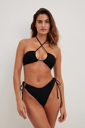 Black Cross Bikini Top