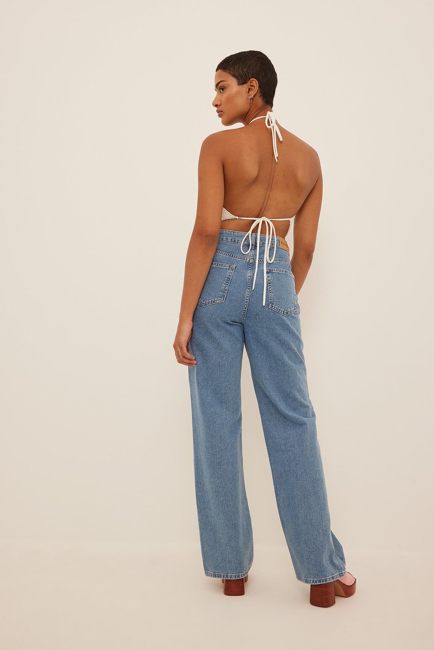 Denim Jeans larges | Front Pocket Straight Denim - NY15912