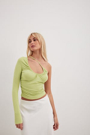 Green Front Strap Detail Top