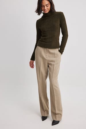 Funnel Neck Structured Sweater Outfit