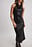 Funnel Neck Velvet Sequin Midi Dress