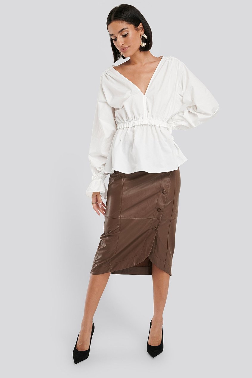 Chemises | Blouses Blouses | Gathered Puff Sleeve Blouse - JX24740