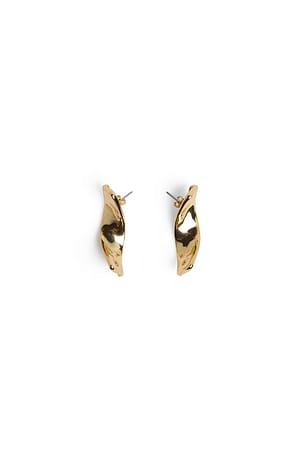 Gold Boucles d'oreilles torsadées en plaqué or