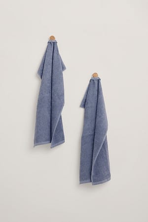 Blue Pacco da 2 asciugamani per ospiti