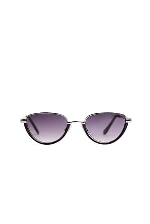 Silver Schlanke Sonnenbrille mit halbem Rahmen
