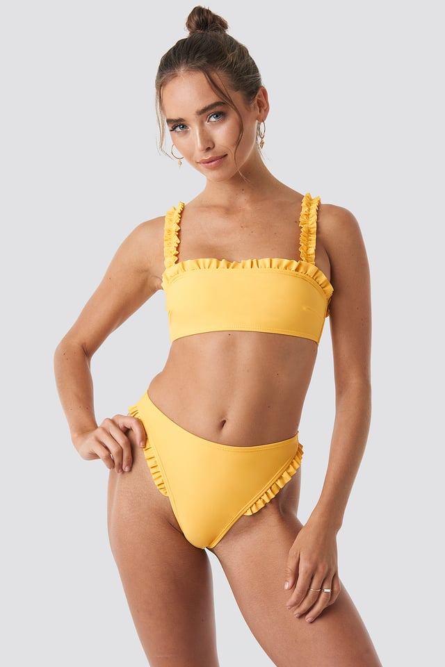 Gathered Bikini Bottom Mustard