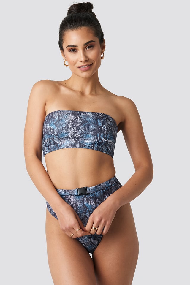High Waisted Buckle Bikini Pantie Snake