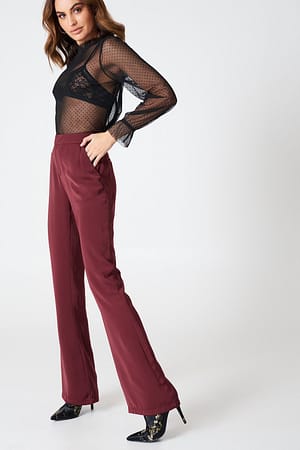 Burgundy Bootcut Suiting Pants