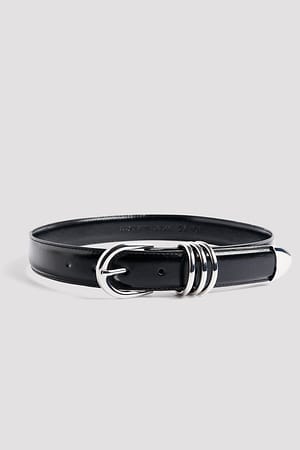 Black Hardware Detailed Waist Belt