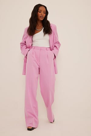 Pink Pantalon met hoge taille