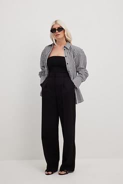 Heavy High Waist Suit Pants Outfit.