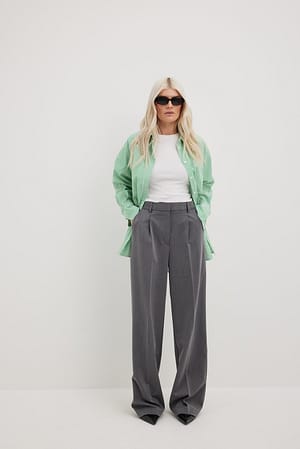 Heavy High Waist Suit Pants Outfit