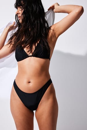 Black Culotte de bikini taille échancrée