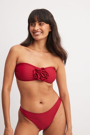 Red Braguita de bikini de corte alto