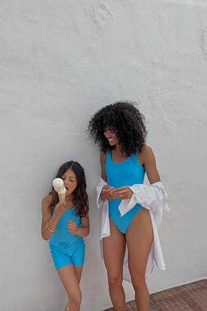 Blue Sea Recycled High Leg Swimsuit