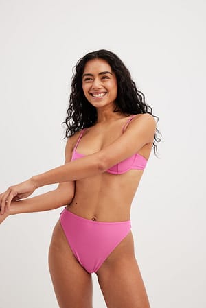 Pink Braguita de bikini de cintura alta