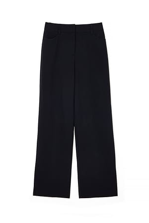Black Pantaloni eleganti vestibilità normale a vita alta