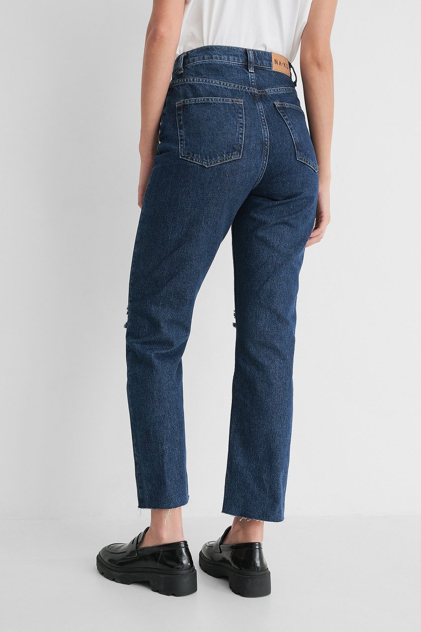 Jeans Ripped Jeans | Organische Jeans mit zerrissenen Knien und hoher Taille - HD84477