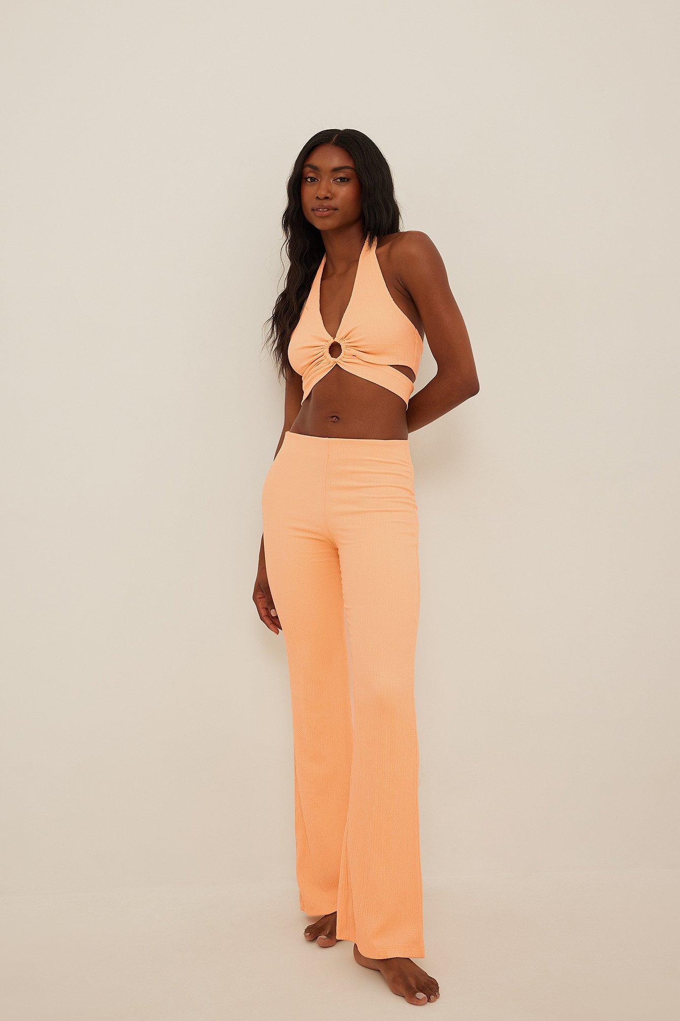Bright orange wideleg pant  Vero Moda  Shop Womenu2019s Straight Leg  Pants Online In Canada  Simons