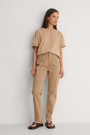 Toasted Nut Organic Colored Mom Jeans