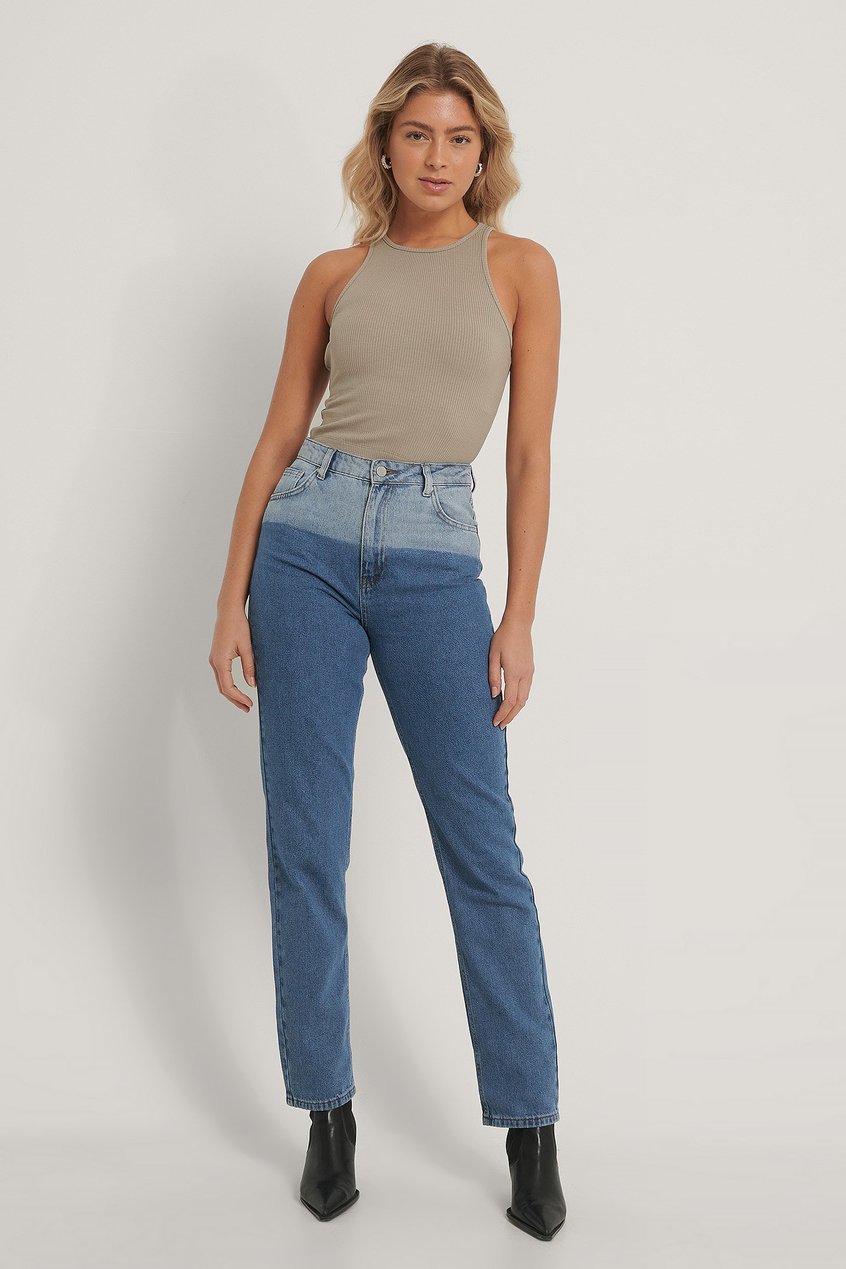 Jeans Influencer Collections | Washed Blocked Jeans - QP83616