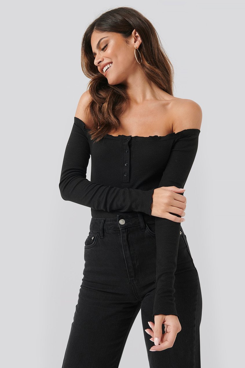 T-shirts | Tops Collections des influenceuses | Off Shoulder Babylock Detail Body - NR19172