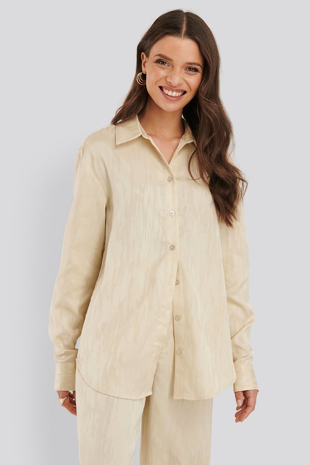 Bluse Med Knapper Cream