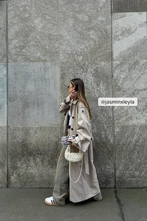 Feather grey Cappotto trench oversize