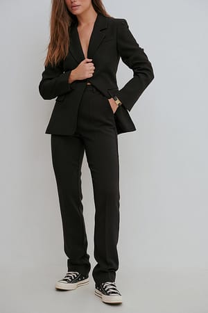 Black Fitted Tux Suit Pants