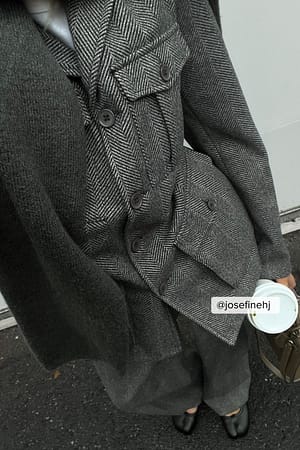 Grey Multi Casaco de tweed